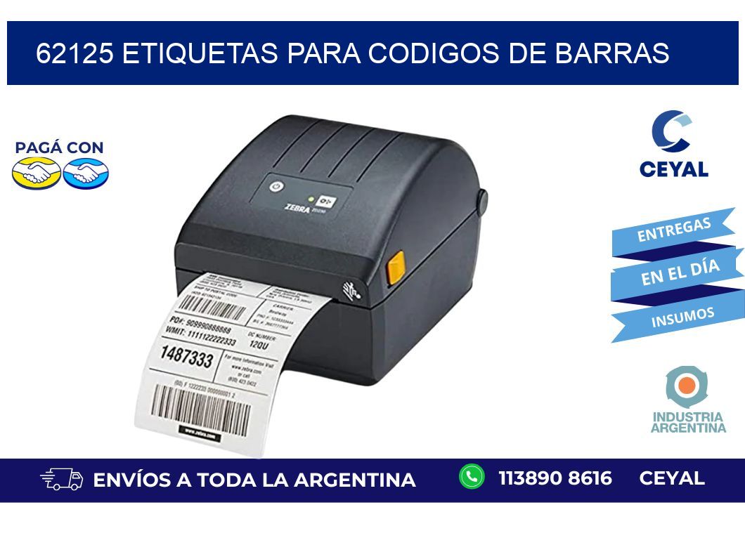 62125 ETIQUETAS PARA CODIGOS DE BARRAS