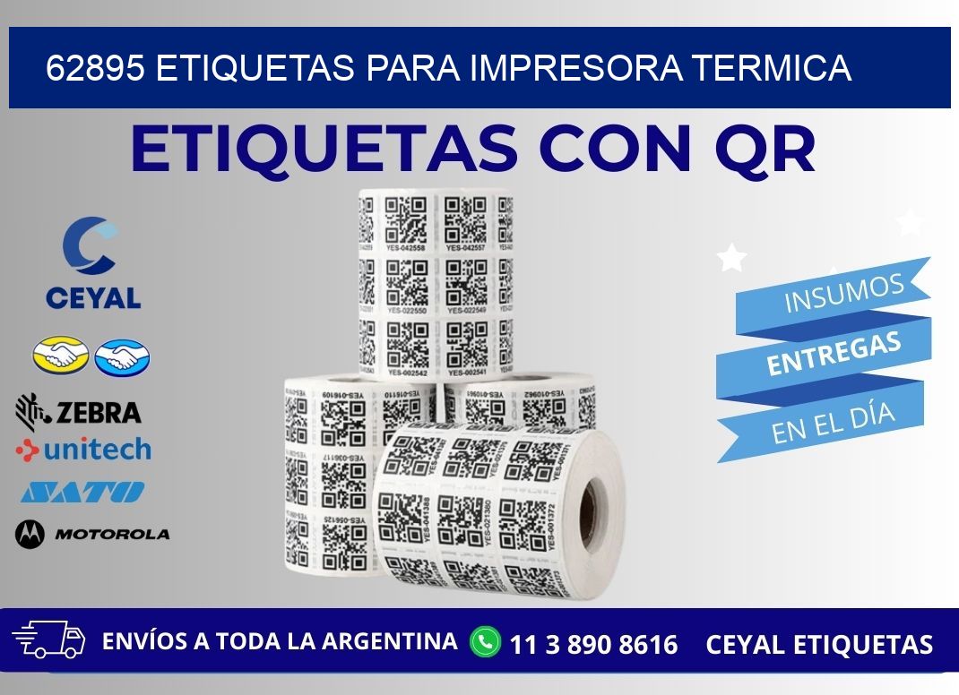 62895 ETIQUETAS PARA IMPRESORA TERMICA
