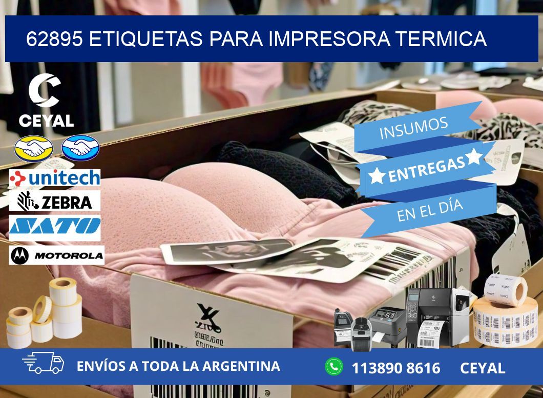 62895 ETIQUETAS PARA IMPRESORA TERMICA