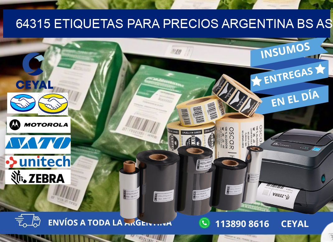 64315 ETIQUETAS PARA PRECIOS ARGENTINA BS AS