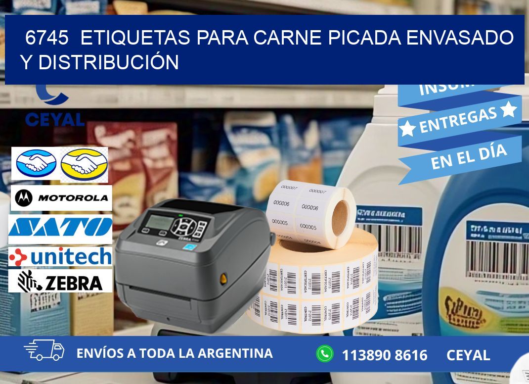6745  ETIQUETAS PARA CARNE PICADA ENVASADO Y DISTRIBUCIÓN