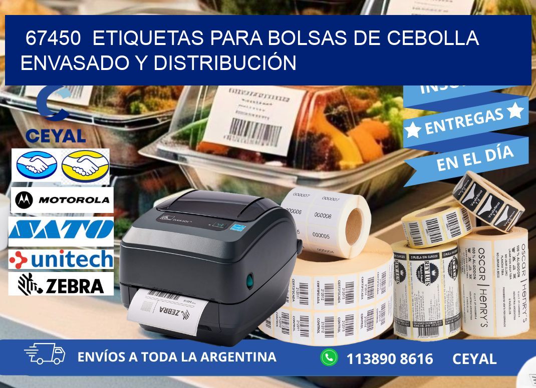 67450  ETIQUETAS PARA BOLSAS DE CEBOLLA ENVASADO Y DISTRIBUCIÓN