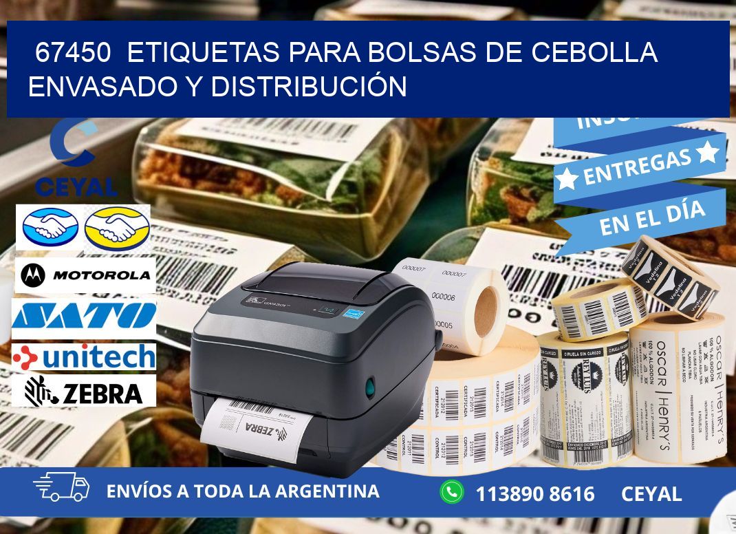 67450  ETIQUETAS PARA BOLSAS DE CEBOLLA ENVASADO Y DISTRIBUCIÓN