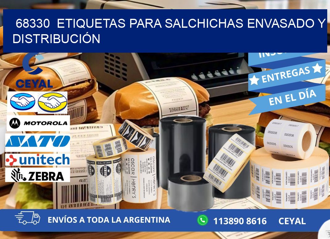 68330  ETIQUETAS PARA SALCHICHAS ENVASADO Y DISTRIBUCIÓN
