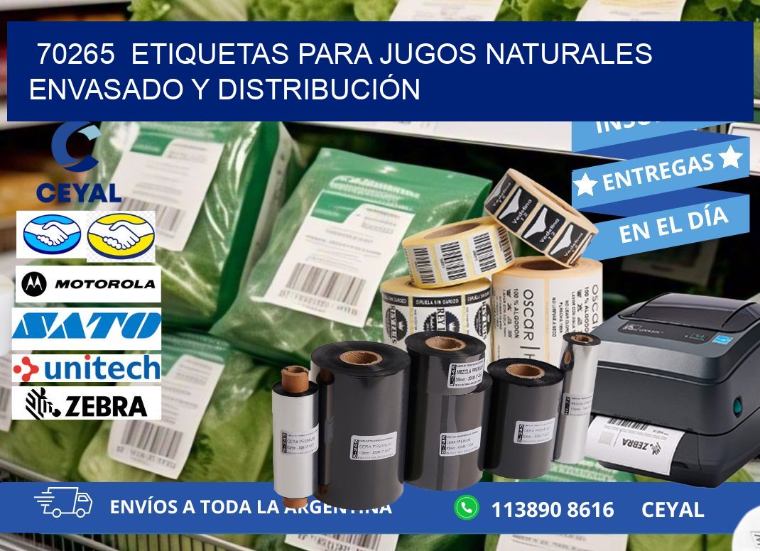 70265  ETIQUETAS PARA JUGOS NATURALES ENVASADO Y DISTRIBUCIÓN