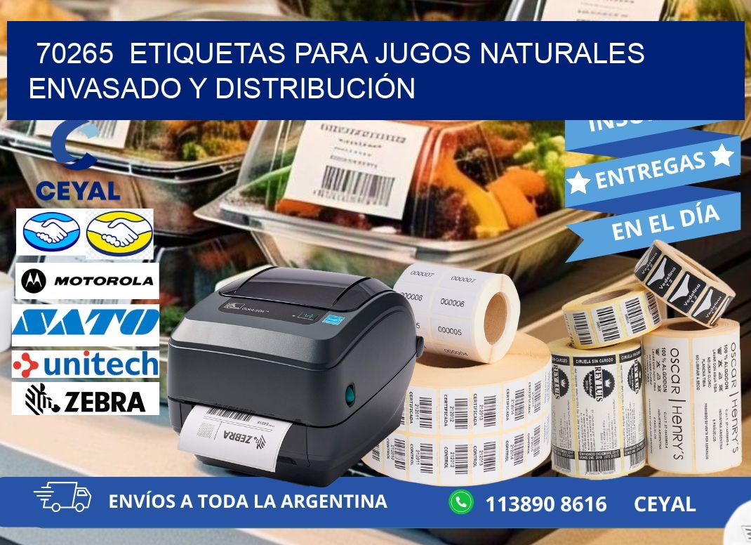 70265  ETIQUETAS PARA JUGOS NATURALES ENVASADO Y DISTRIBUCIÓN