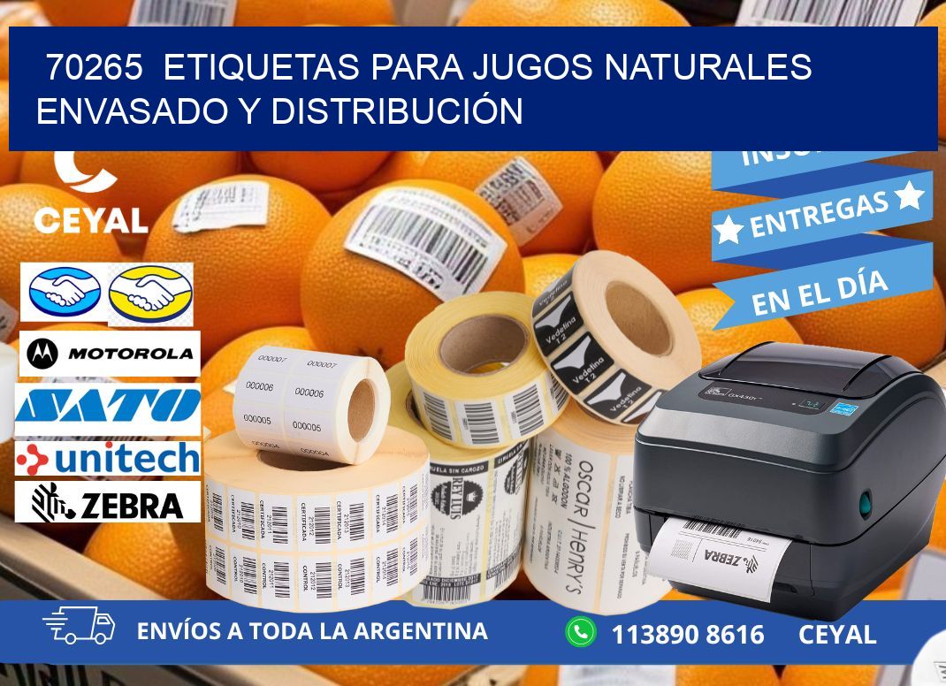 70265  ETIQUETAS PARA JUGOS NATURALES ENVASADO Y DISTRIBUCIÓN