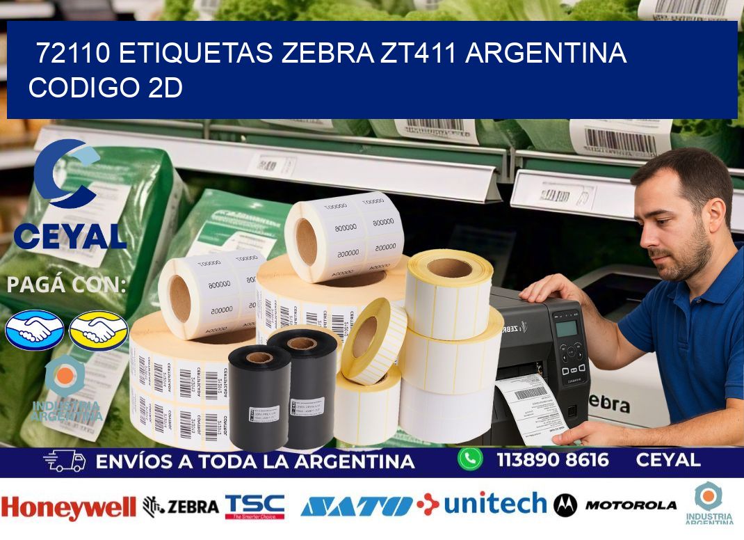 72110 etiquetas zebra zt411 argentina CODIGO 2D