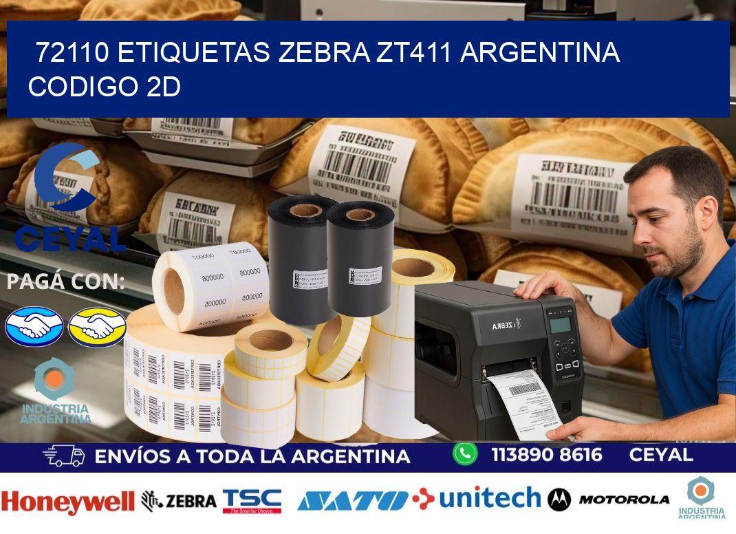 72110 etiquetas zebra zt411 argentina CODIGO 2D
