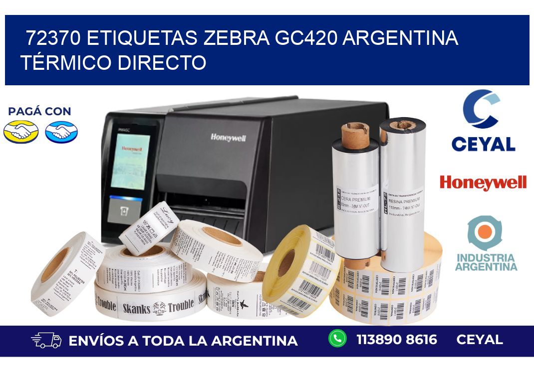 72370 etiquetas zebra gc420 argentina TÉRMICO DIRECTO