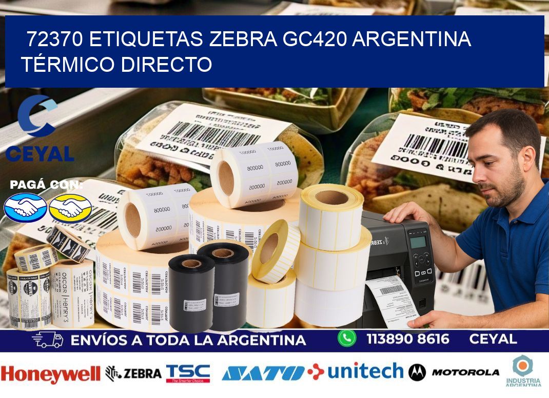 72370 etiquetas zebra gc420 argentina TÉRMICO DIRECTO
