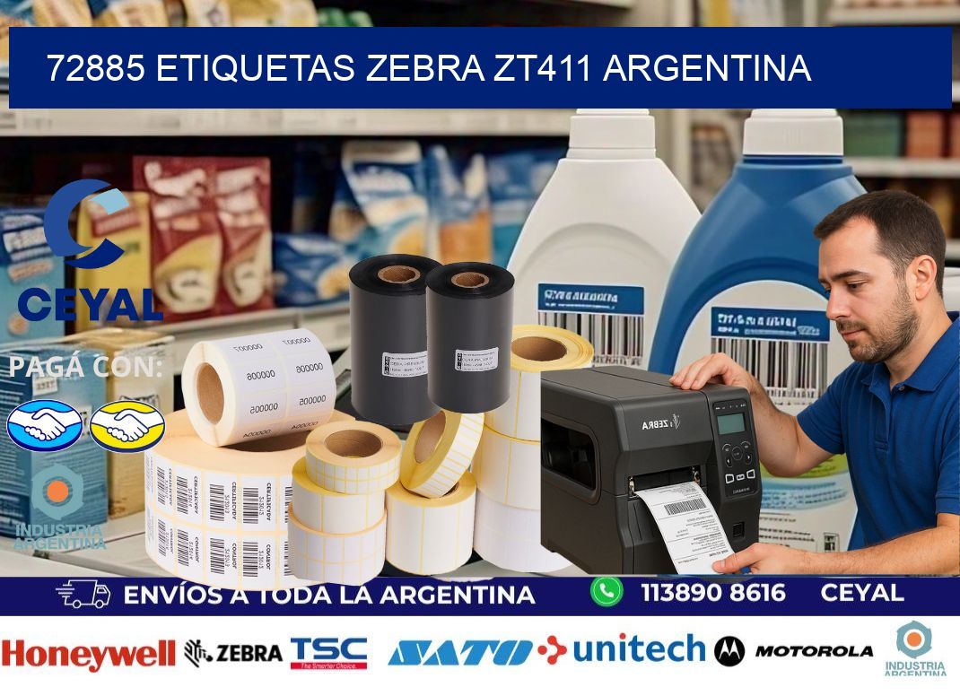 72885 etiquetas zebra zt411 argentina