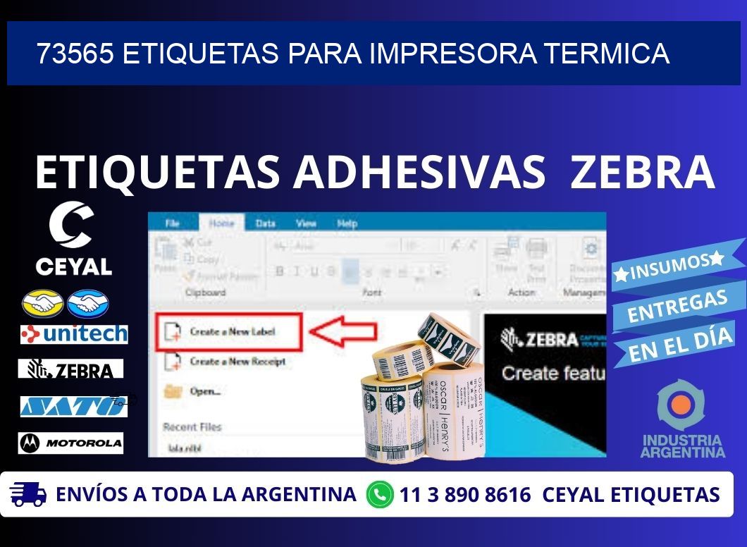 73565 ETIQUETAS PARA IMPRESORA TERMICA