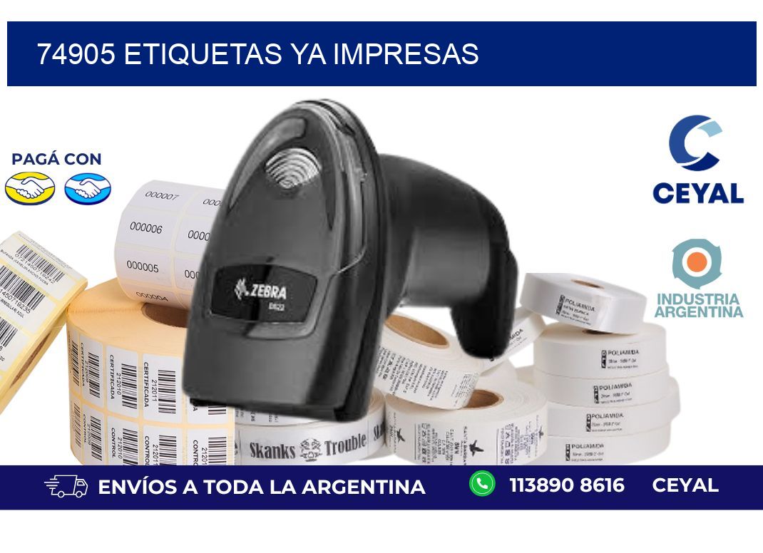 74905 ETIQUETAS YA IMPRESAS