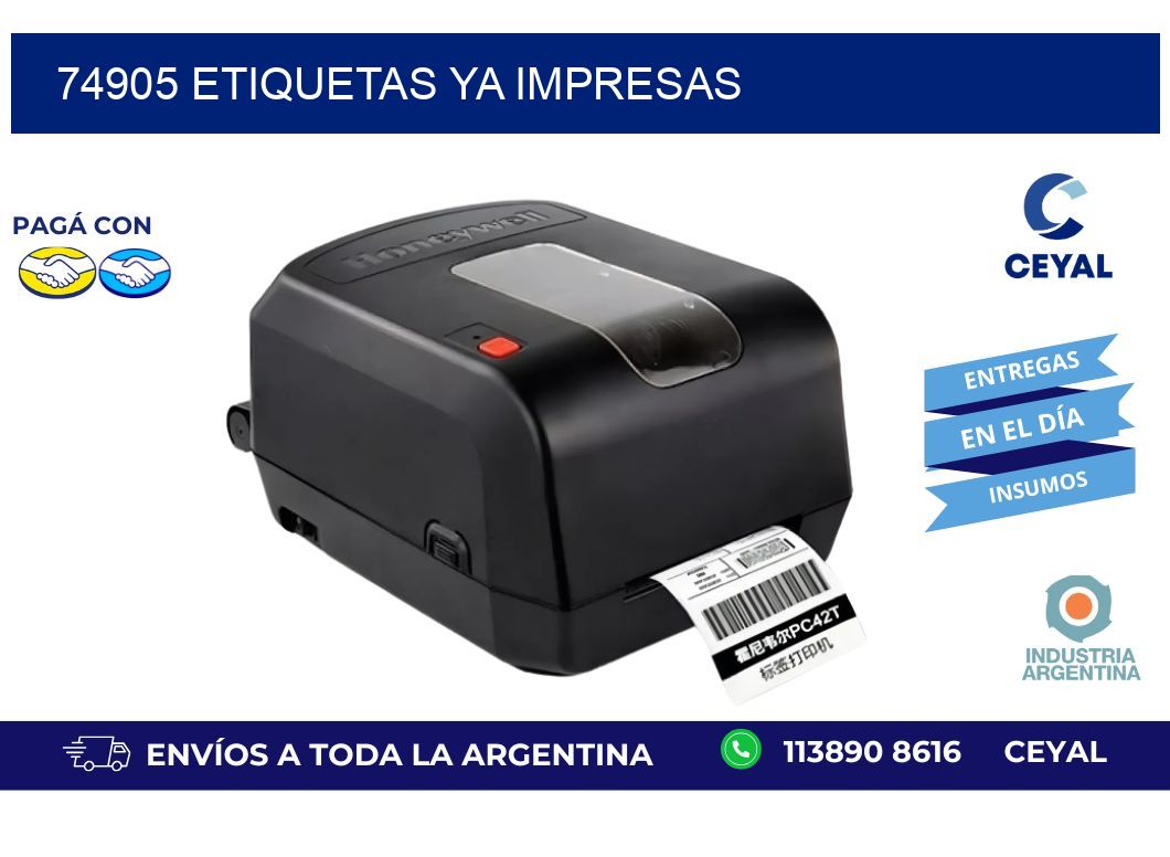 74905 ETIQUETAS YA IMPRESAS