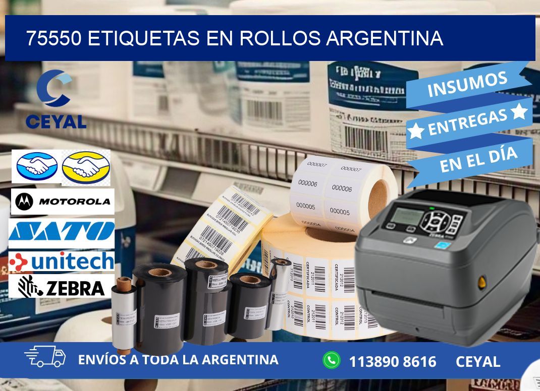 75550 ETIQUETAS EN ROLLOS ARGENTINA