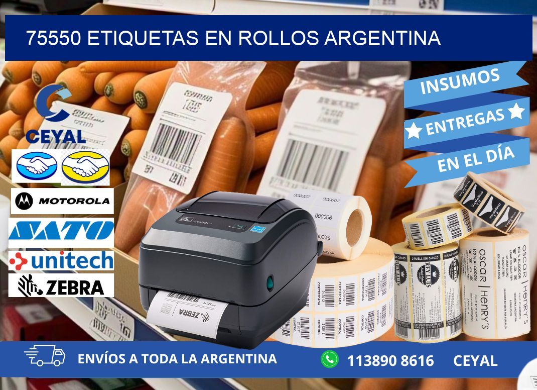 75550 ETIQUETAS EN ROLLOS ARGENTINA