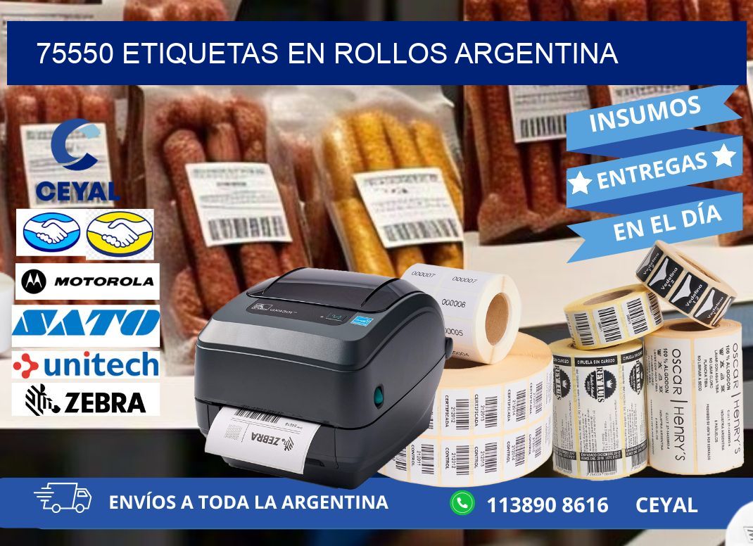 75550 ETIQUETAS EN ROLLOS ARGENTINA