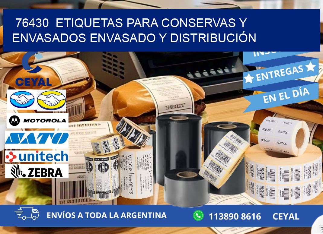 76430  ETIQUETAS PARA CONSERVAS Y ENVASADOS ENVASADO Y DISTRIBUCIÓN