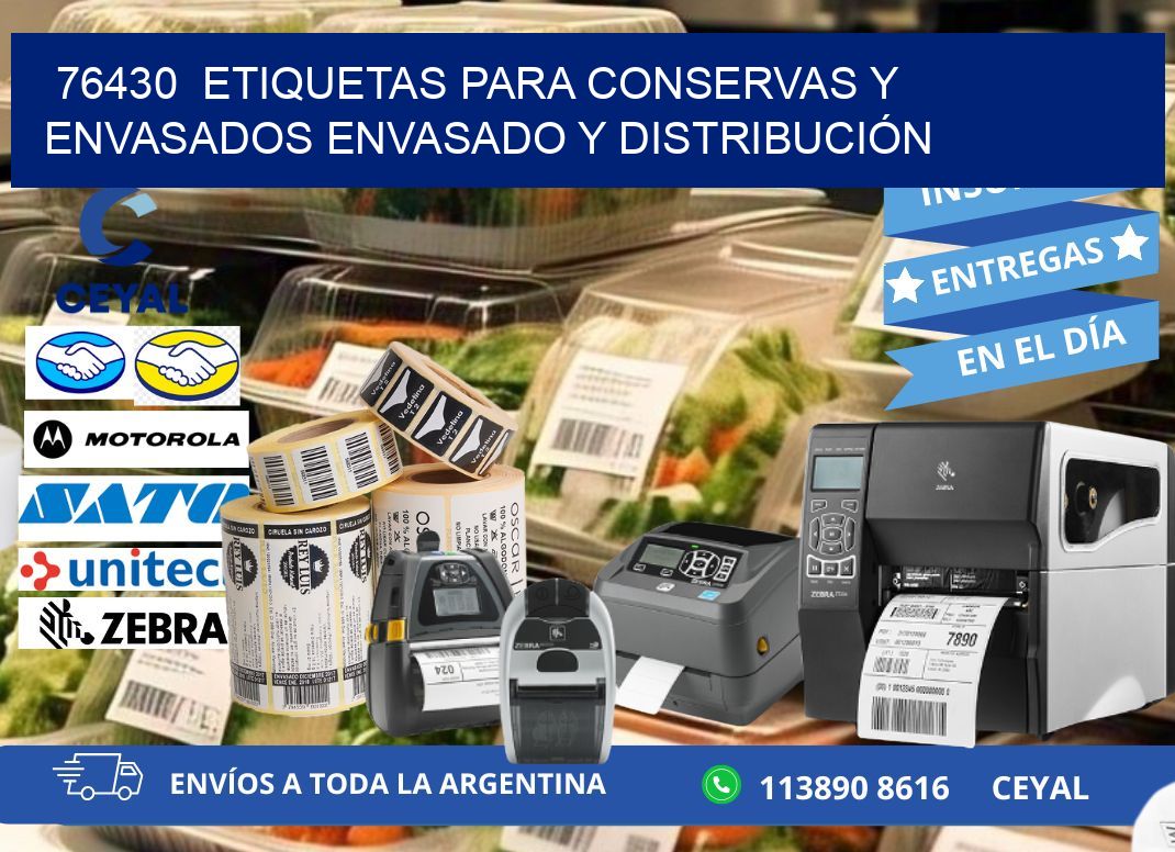 76430  ETIQUETAS PARA CONSERVAS Y ENVASADOS ENVASADO Y DISTRIBUCIÓN