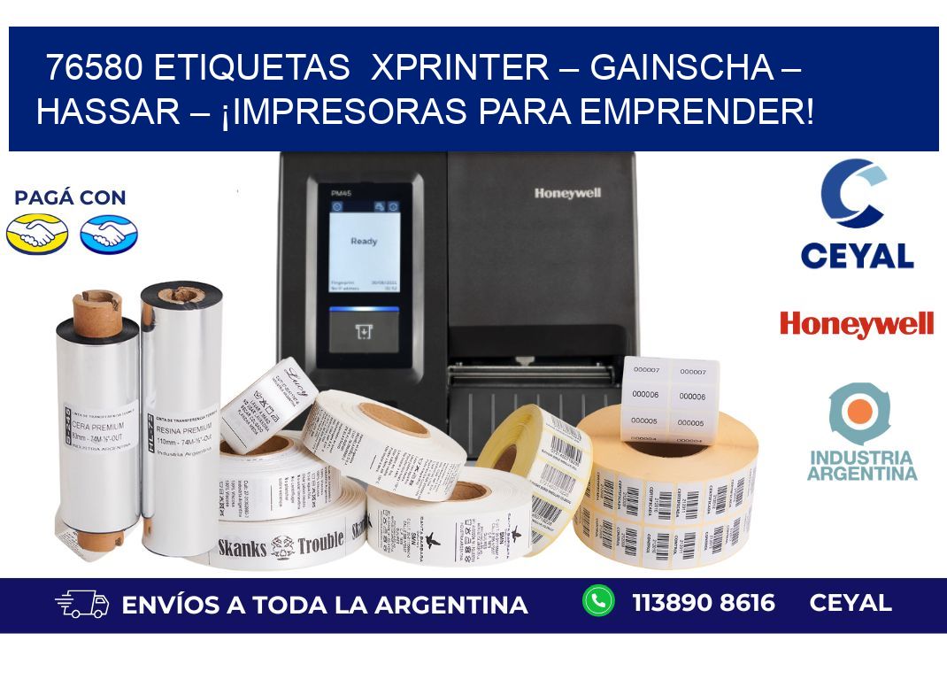 76580 etiquetas  Xprinter – Gainscha – Hassar – ¡Impresoras para Emprender!