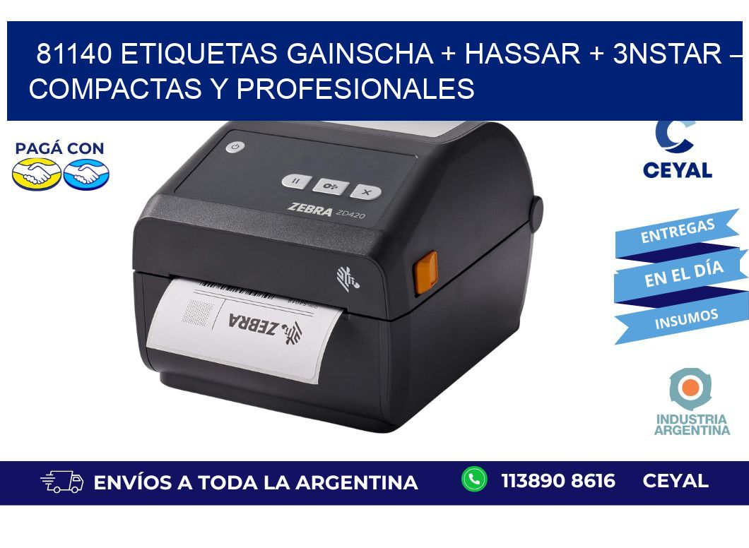 81140 etiquetas Gainscha + Hassar + 3nStar – Compactas y Profesionales