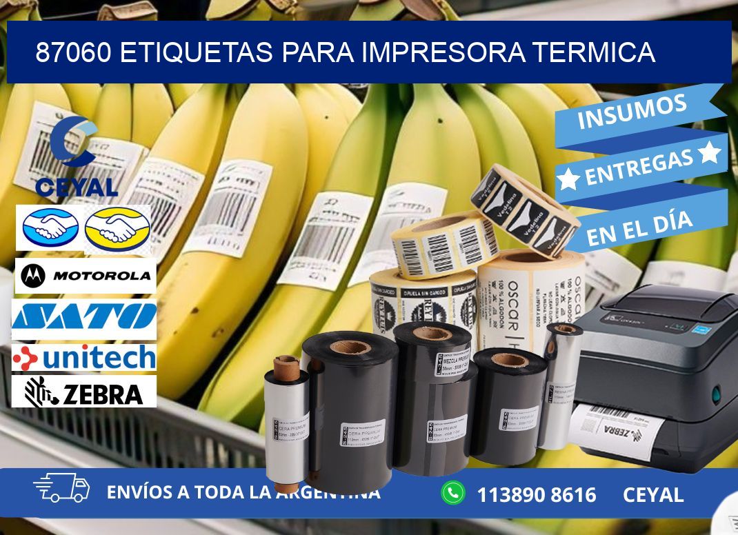 87060 ETIQUETAS PARA IMPRESORA TERMICA