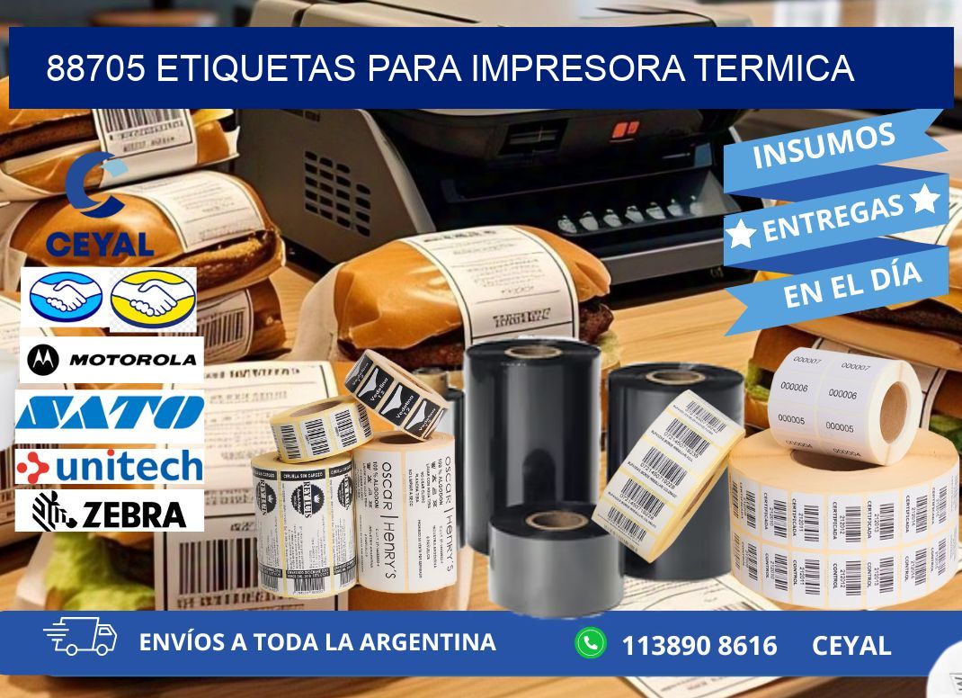 88705 ETIQUETAS PARA IMPRESORA TERMICA