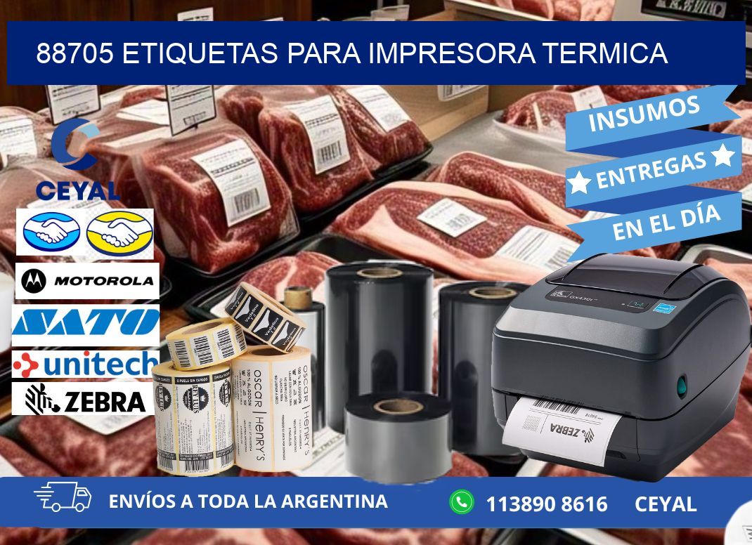 88705 ETIQUETAS PARA IMPRESORA TERMICA