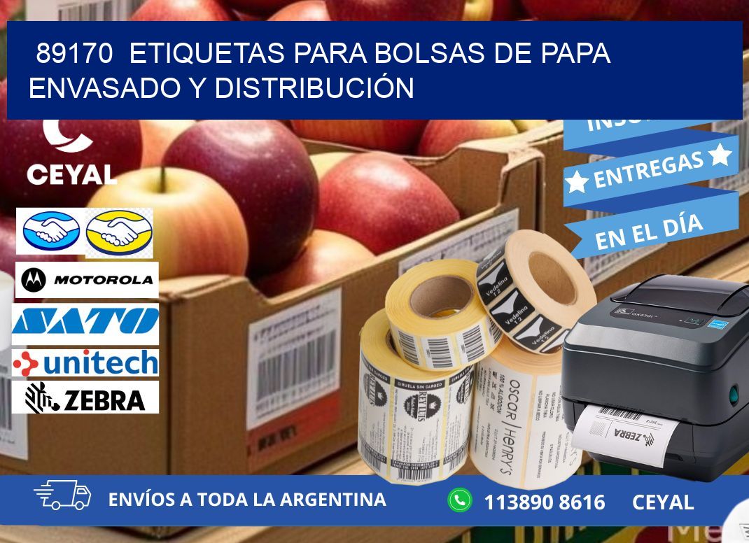 89170  ETIQUETAS PARA BOLSAS DE PAPA ENVASADO Y DISTRIBUCIÓN