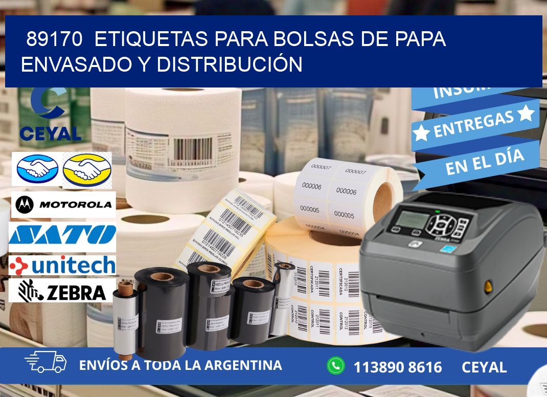 89170  ETIQUETAS PARA BOLSAS DE PAPA ENVASADO Y DISTRIBUCIÓN