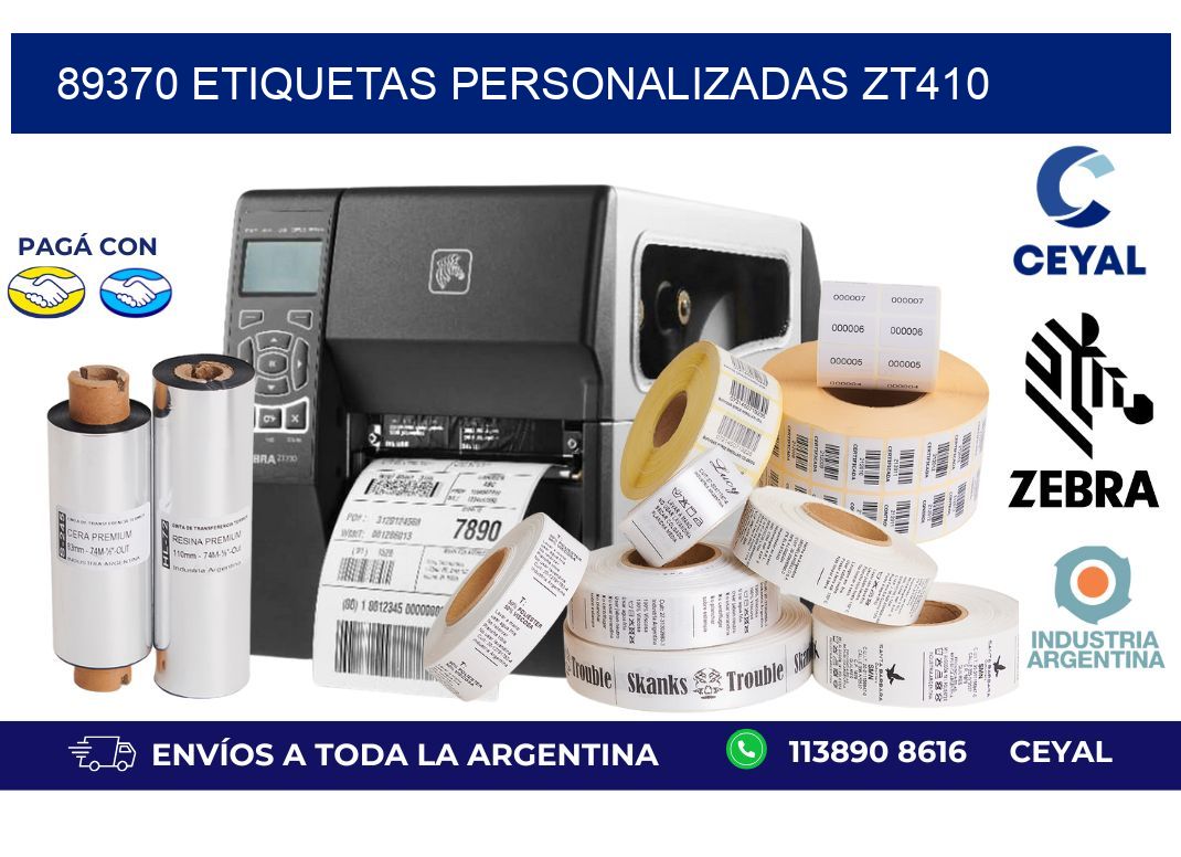 89370 ETIQUETAS PERSONALIZADAS ZT410