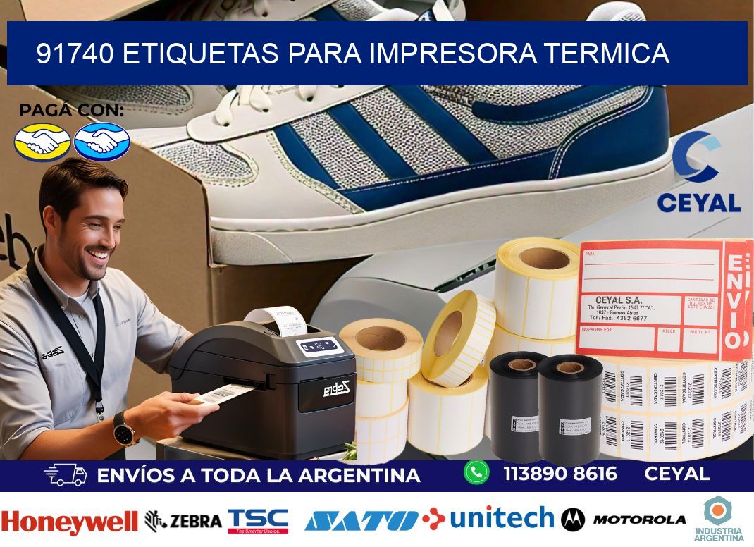 91740 ETIQUETAS PARA IMPRESORA TERMICA
