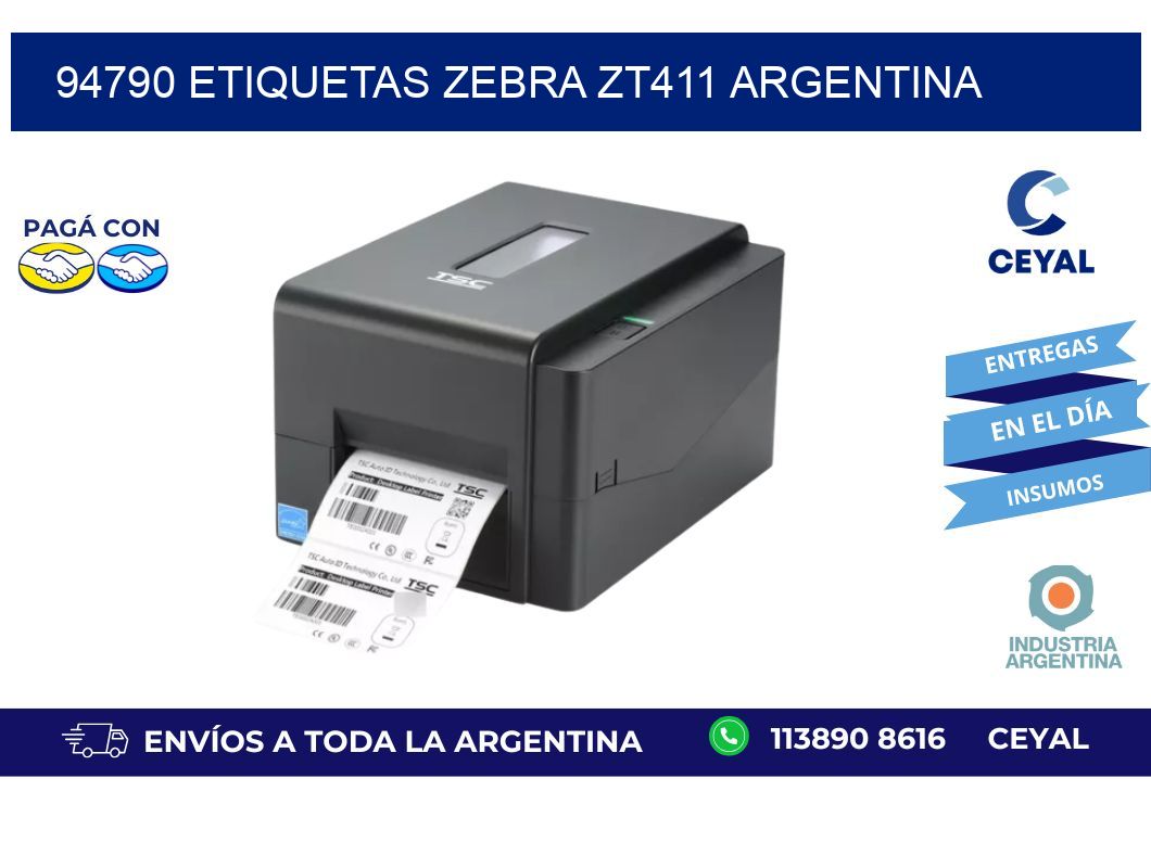 94790 etiquetas zebra zt411 argentina