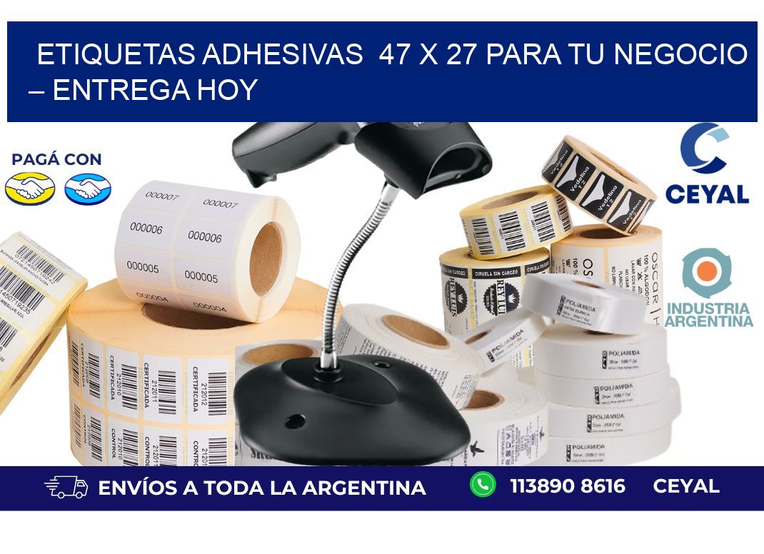 Etiquetas Adhesivas  47 x 27 para Tu Negocio – Entrega Hoy