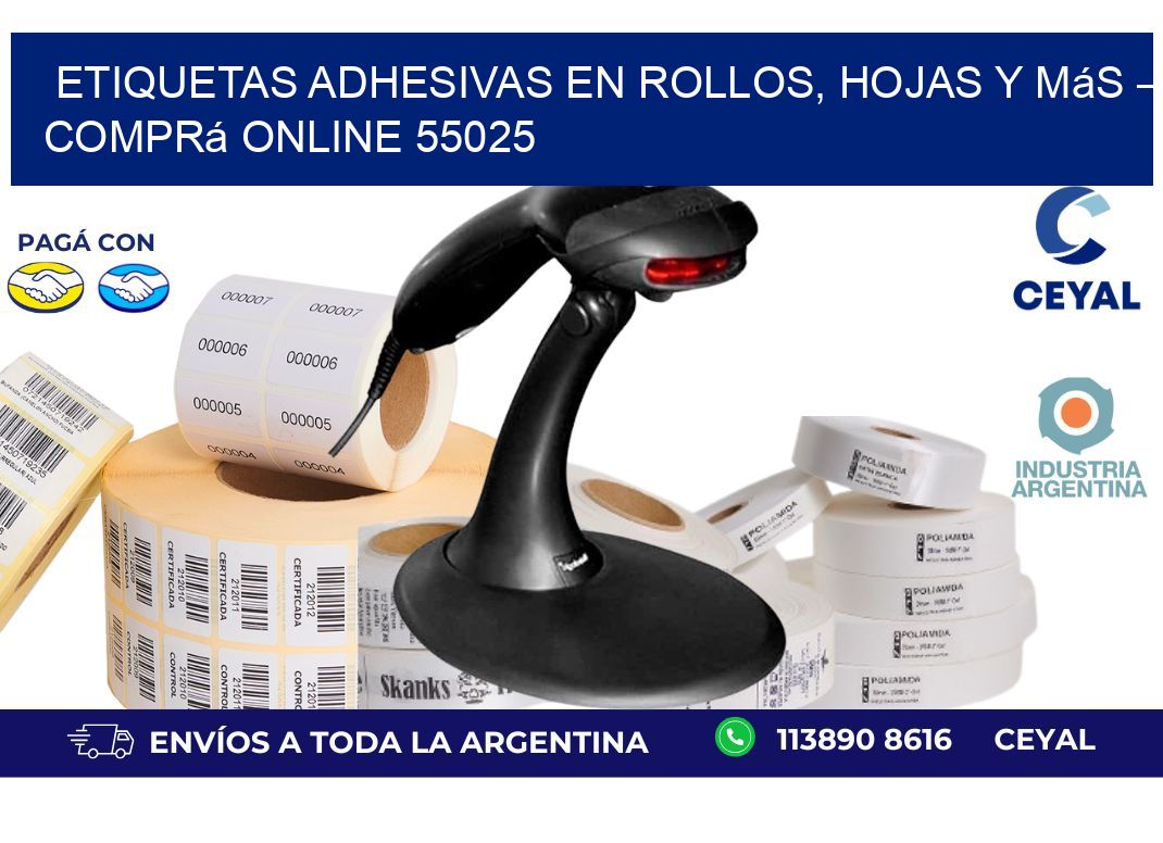 Etiquetas Adhesivas en Rollos, Hojas y Más – Comprá Online 55025
