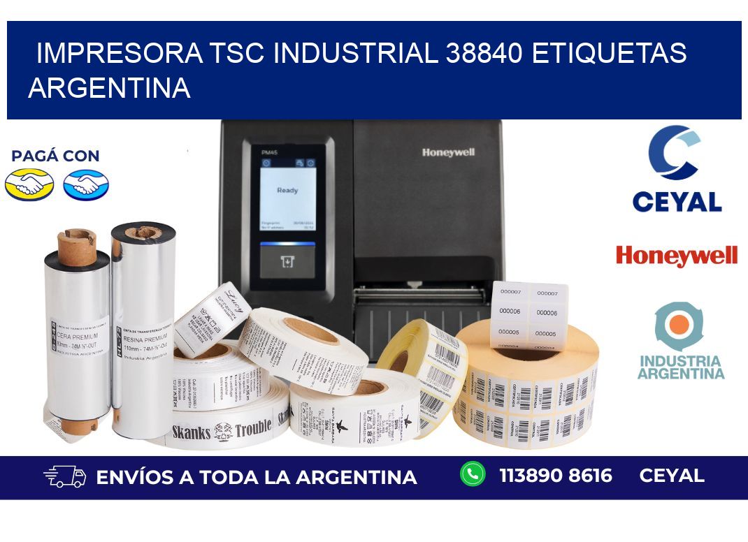 Impresora tsc industrial 38840 etiquetas argentina