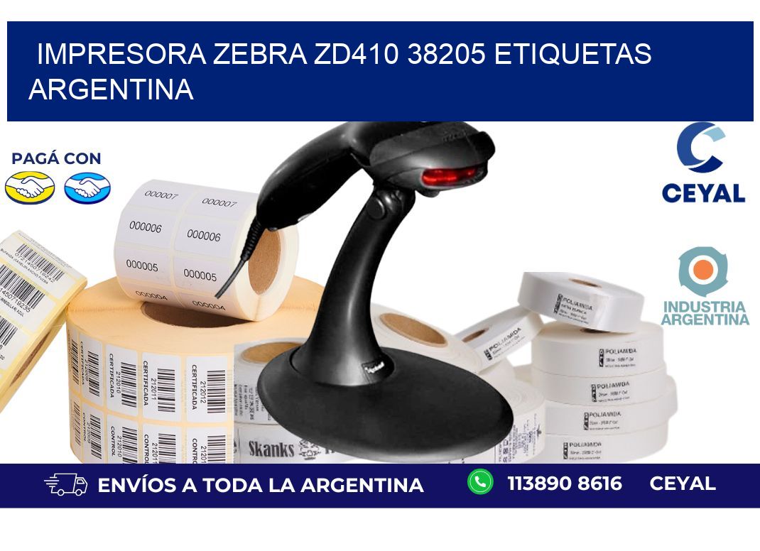 Impresora zebra zd410 38205 etiquetas argentina