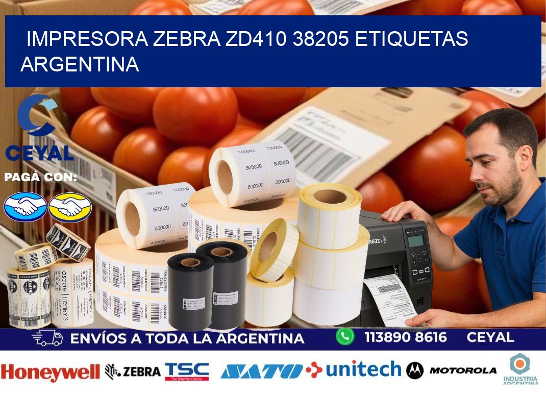 Impresora zebra zd410 38205 etiquetas argentina