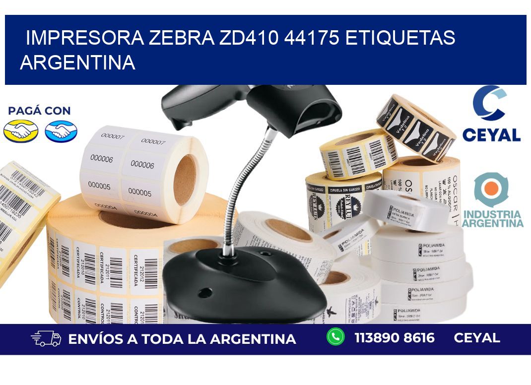 Impresora zebra zd410 44175 etiquetas argentina