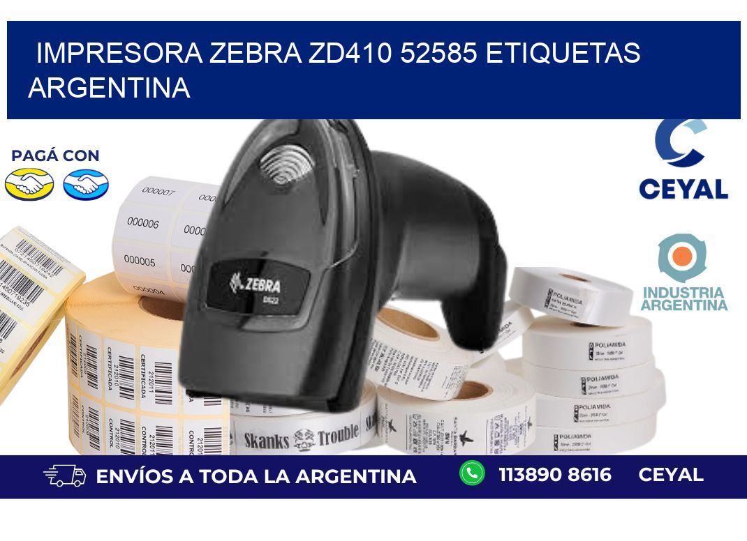 Impresora zebra zd410 52585 etiquetas argentina