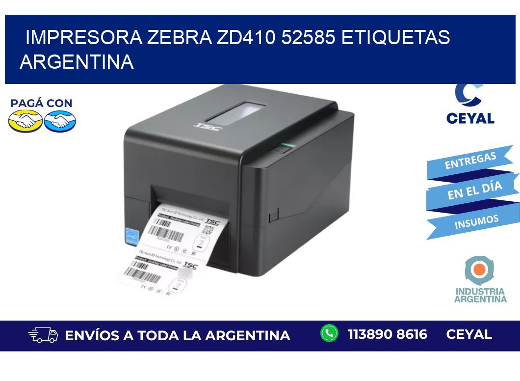 Impresora zebra zd410 52585 etiquetas argentina