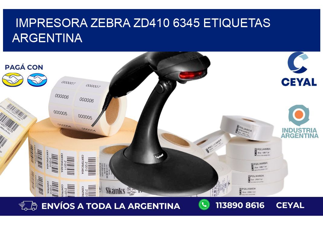 Impresora zebra zd410 6345 etiquetas argentina