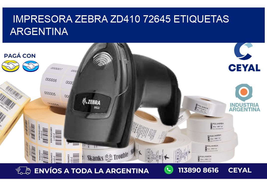 Impresora zebra zd410 72645 etiquetas argentina