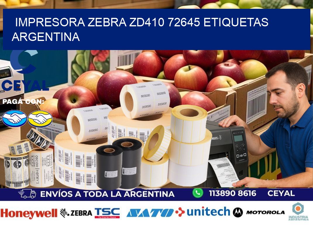 Impresora zebra zd410 72645 etiquetas argentina