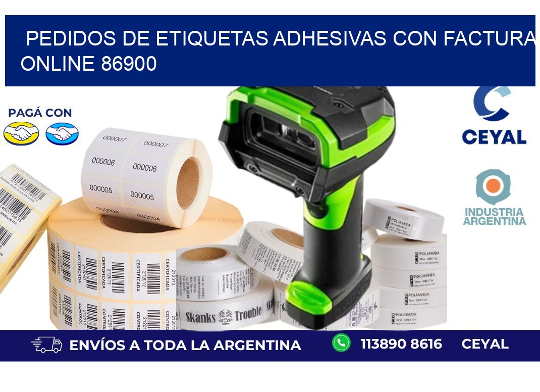 Pedidos de Etiquetas Adhesivas con Factura Online 86900