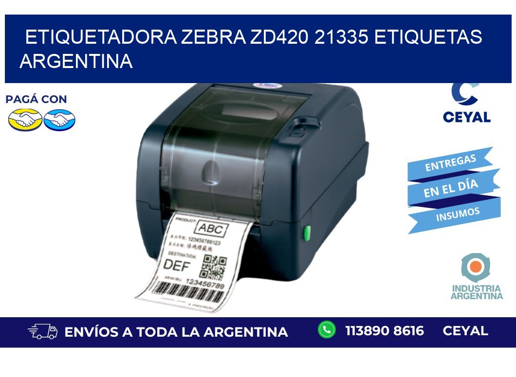 etiquetadora zebra zd420 21335 etiquetas argentina