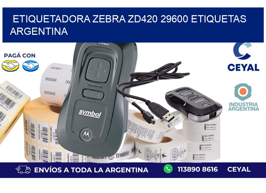etiquetadora zebra zd420 29600 etiquetas argentina