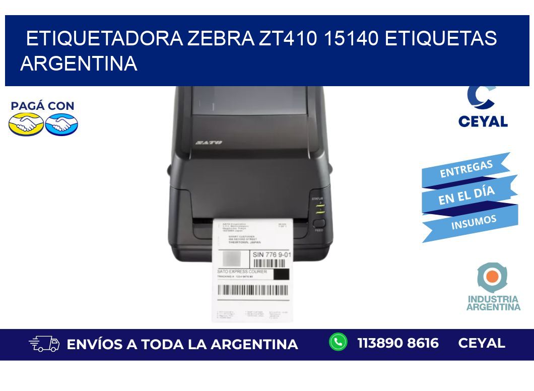 etiquetadora zebra zt410 15140 etiquetas argentina