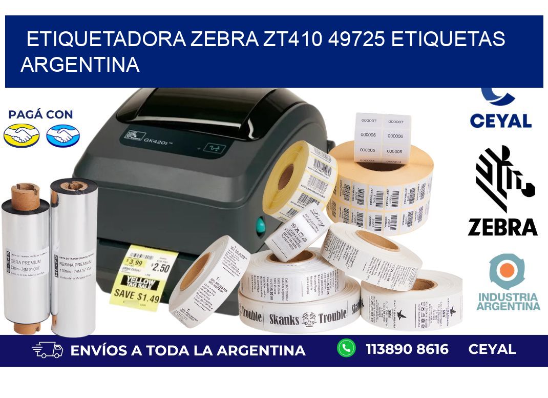 etiquetadora zebra zt410 49725 etiquetas argentina